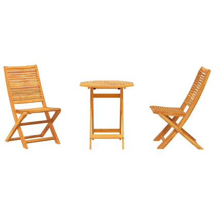 Klapp Bistro Set 3 stk. Braun Massivholz Akazie