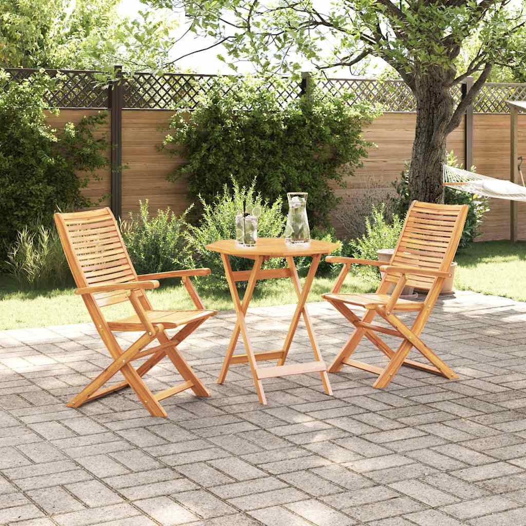 Klapp Bistro Set 3 stk. Braun Massivholz Akazie