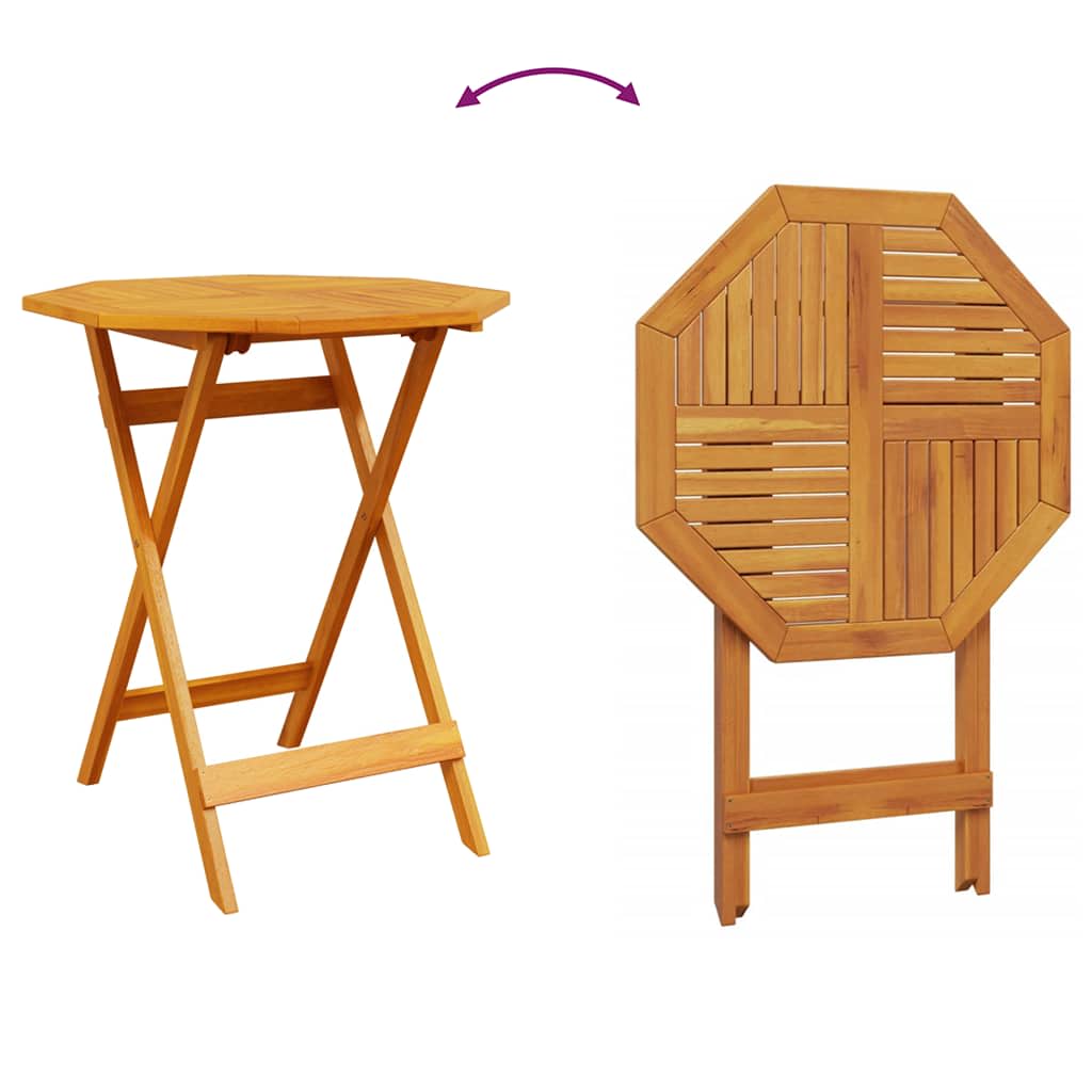 Klapp Bistro Set 3 stk. Braun Massivholz Akazie
