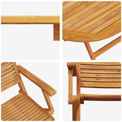 Garten Essgruppe 5 stk. Braun Massivholz Akazie