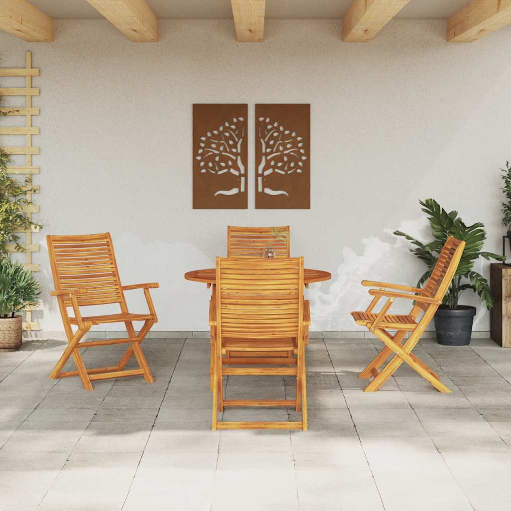 Garten Essgruppe 5 pcs Braun Massivholz Akazie