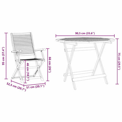 Garten Essgruppe 5 stk. Braun Massivholz Akazie