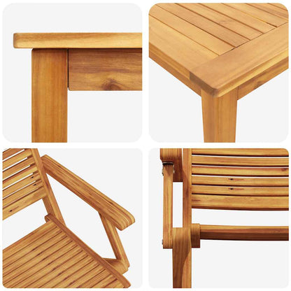 Garten Essgruppe 5 stk. Braun Massivholz Akazie