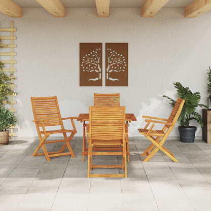 Garten Essgruppe 5 stk. Braun Massivholz Akazie