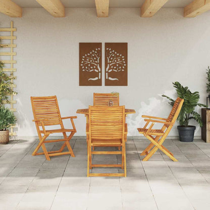 Garten Essgruppe 5 stk. Braun Massivholz Akazie