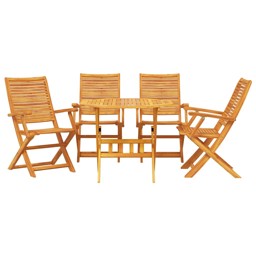 Garten Essgruppe 5 pcs Braun Massivholz Akazie