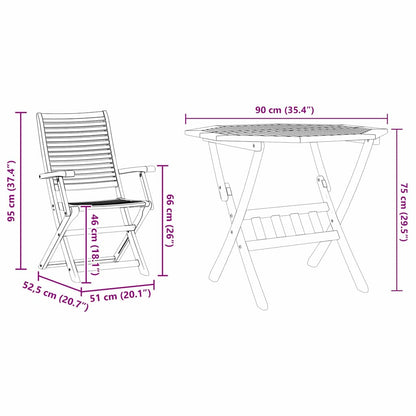 Garten Essgruppe 5 stk. Braun Massivholz Akazie