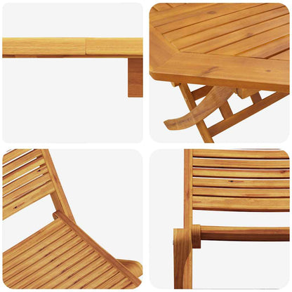 Garten Essgruppe 5 stk. Braun Massivholz Akazie