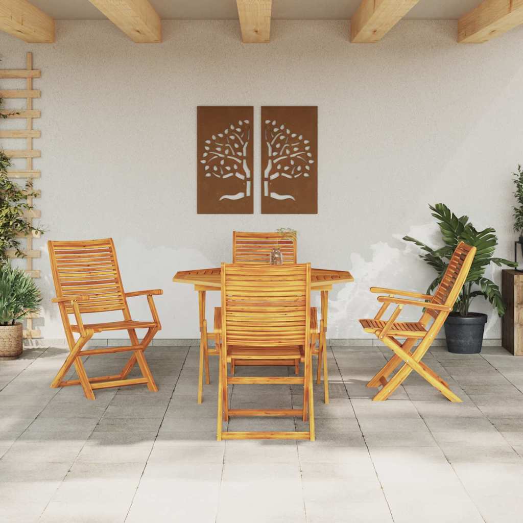 Garten Essgruppe 5 pcs Braun Massivholz Akazie