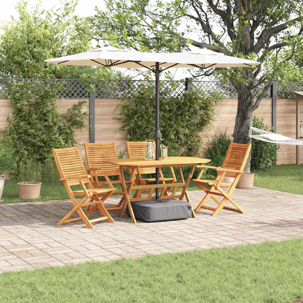 Garten Essgruppe 5 stk. Braun Massivholz Akazie