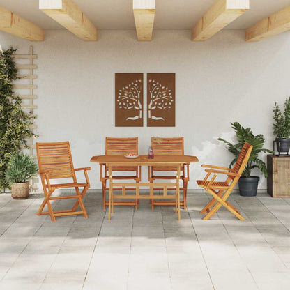 Garten Essgruppe 5 stk. Braun Massivholz Akazie
