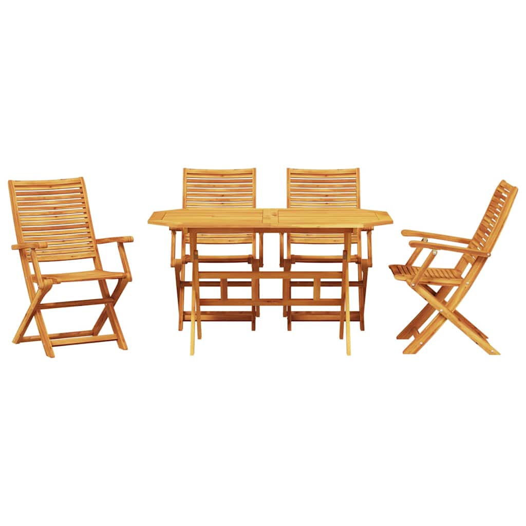 Garten Essgruppe 5 stk. Braun Massivholz Akazie