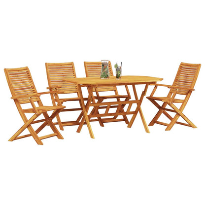 Garten Essgruppe 5 stk. Braun Massivholz Akazie