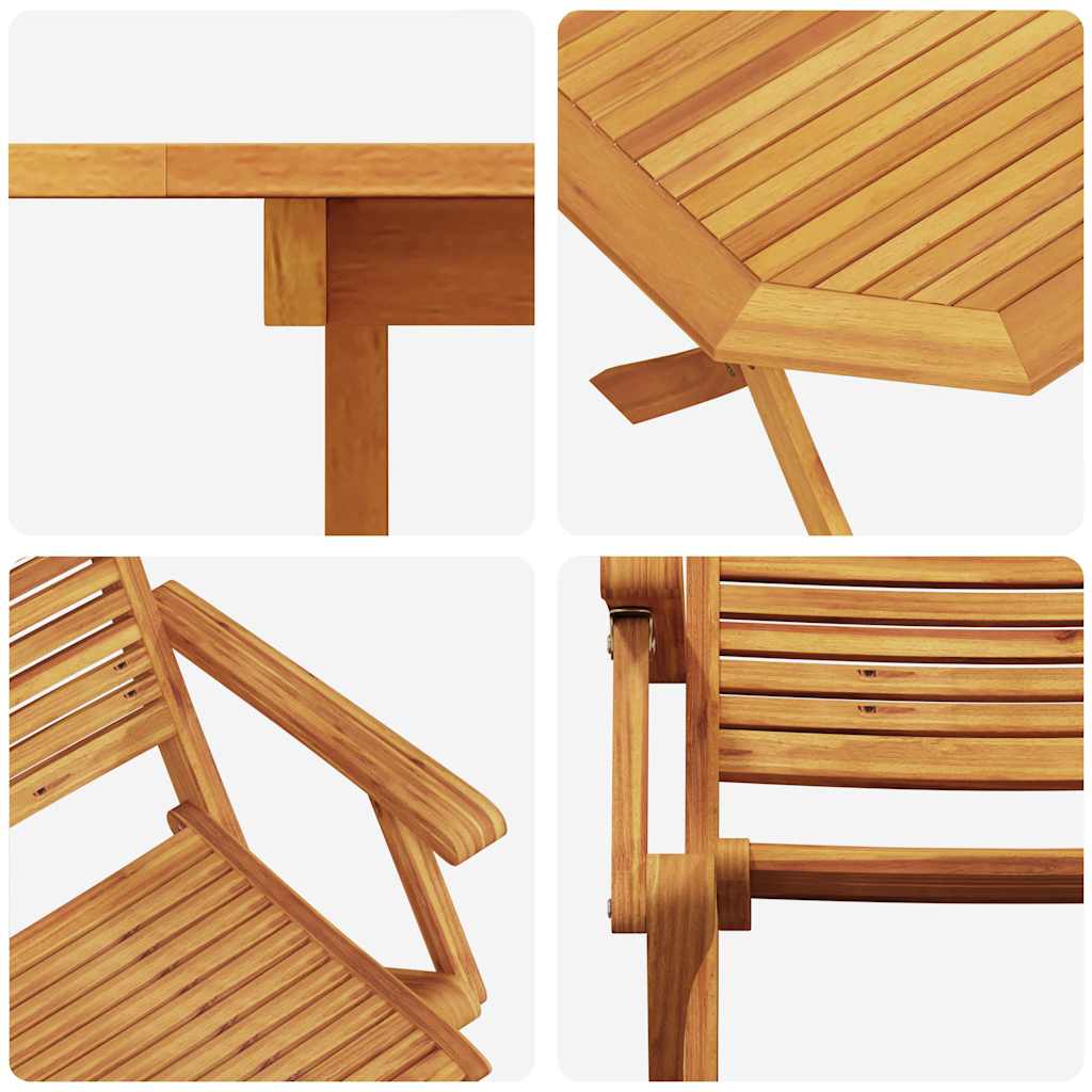 Garten Essgruppe 7 stk. Braun Massivholz Akazie