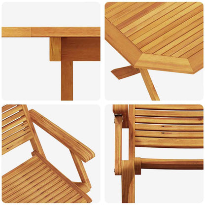 Garten Essgruppe 7 stk. Braun Massivholz Akazie