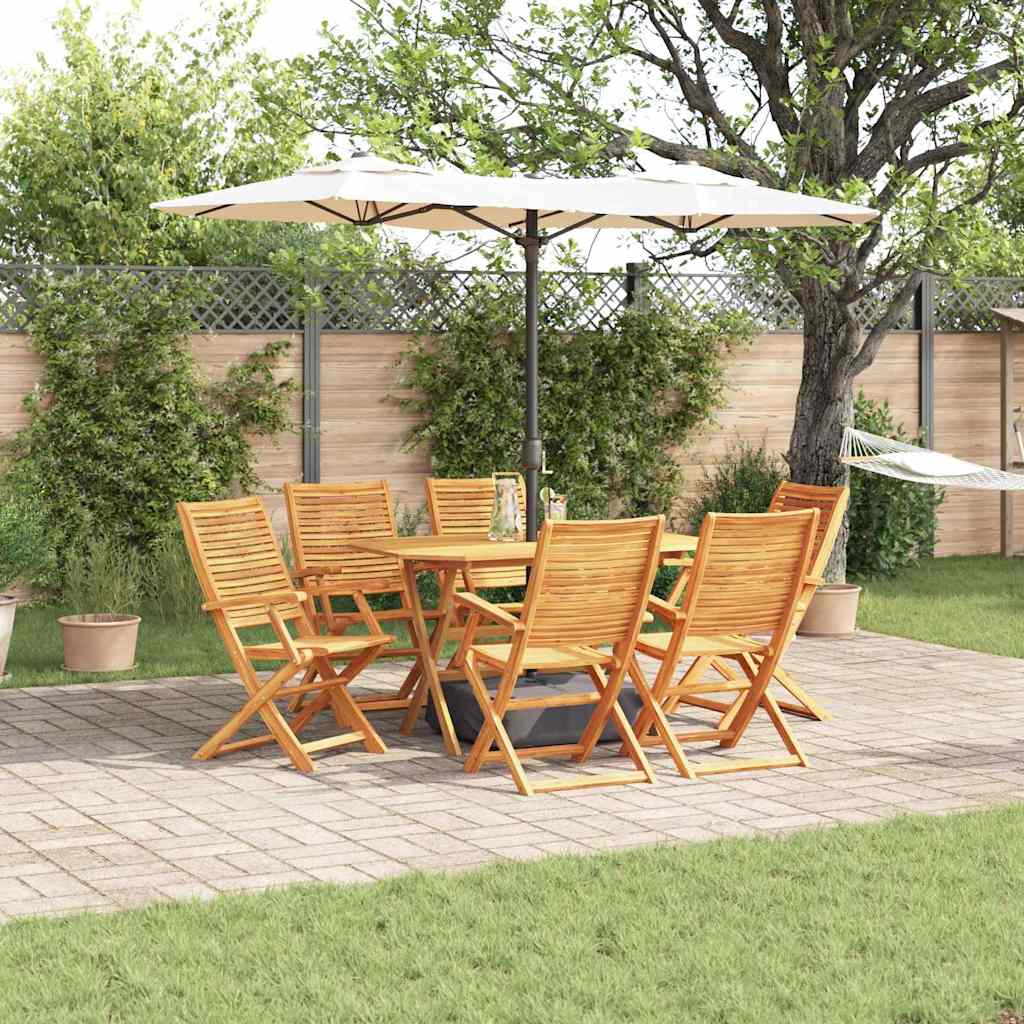 Garten Essgruppe 7 pcs Braun Massivholz Akazie
