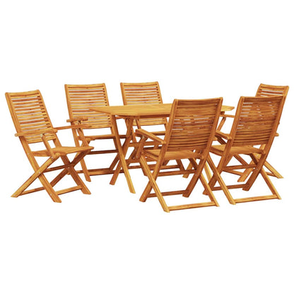 Garten Essgruppe 7 stk. Braun Massivholz Akazie