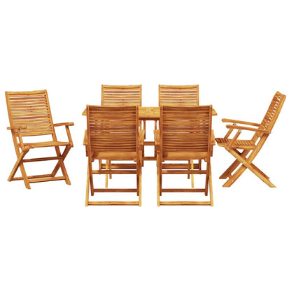 Garten Essgruppe 7 stk. Braun Massivholz Akazie
