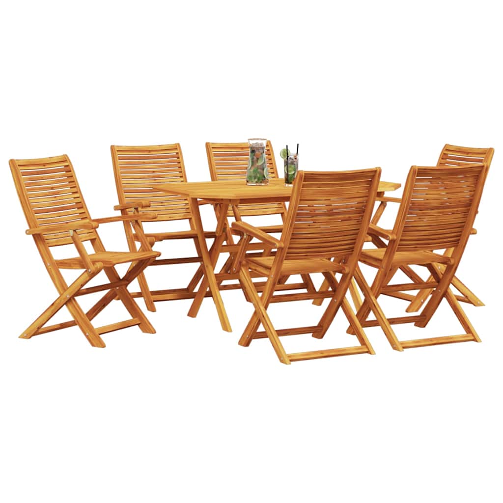 Garten Essgruppe 7 stk. Braun Massivholz Akazie