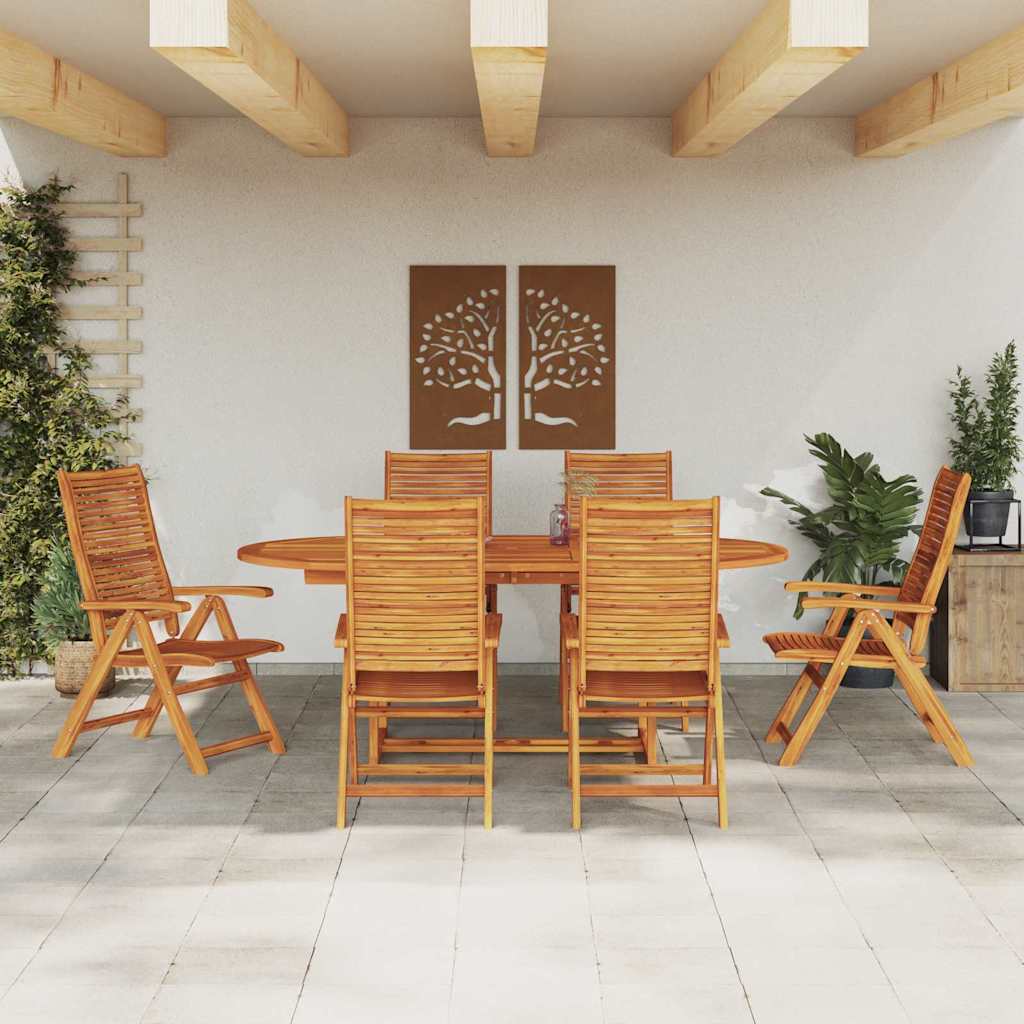 Garten Essgruppe 7 stk. Braun Massivholz Akazie