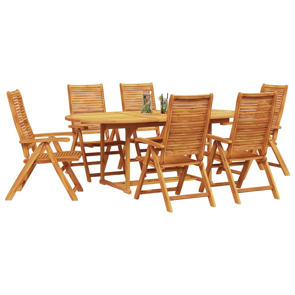 Garten Essgruppe 7 stk. Braun Massivholz Akazie