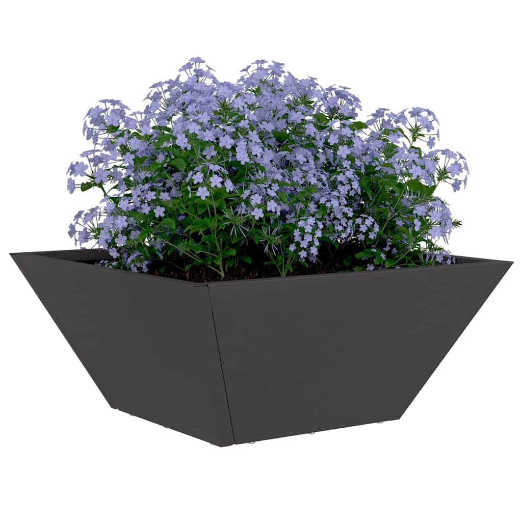 Garten-Pflanzgefäß Schwarz 35 x 35 x 15 cm Kaltgewalzter Stahl