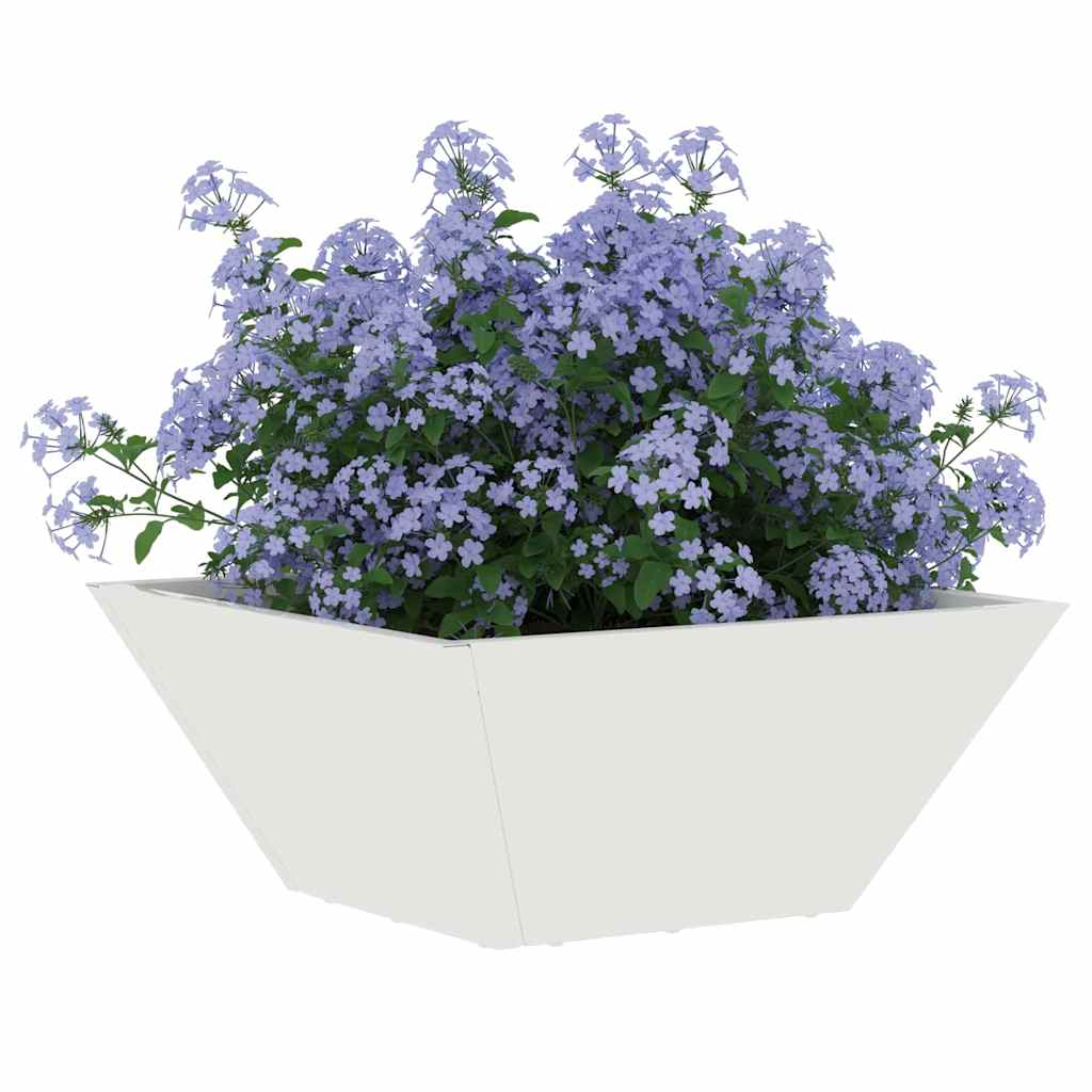 Garten-Pflanzgefäß Weiß 35 x 35 x 15 cm Kaltgewalzter Stahl