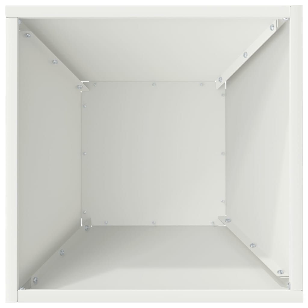 Garten-Pflanzgefäß Weiß 35 x 35 x 15 cm Kaltgewalzter Stahl