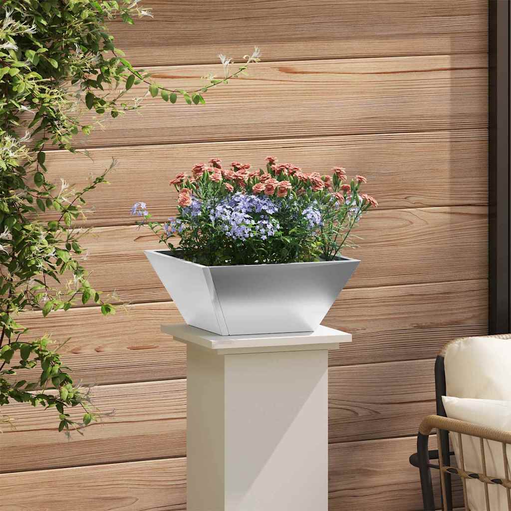 Garten-Pflanzgefäß Silber 35 x 35 x 15 cm Verzinkter Stahl