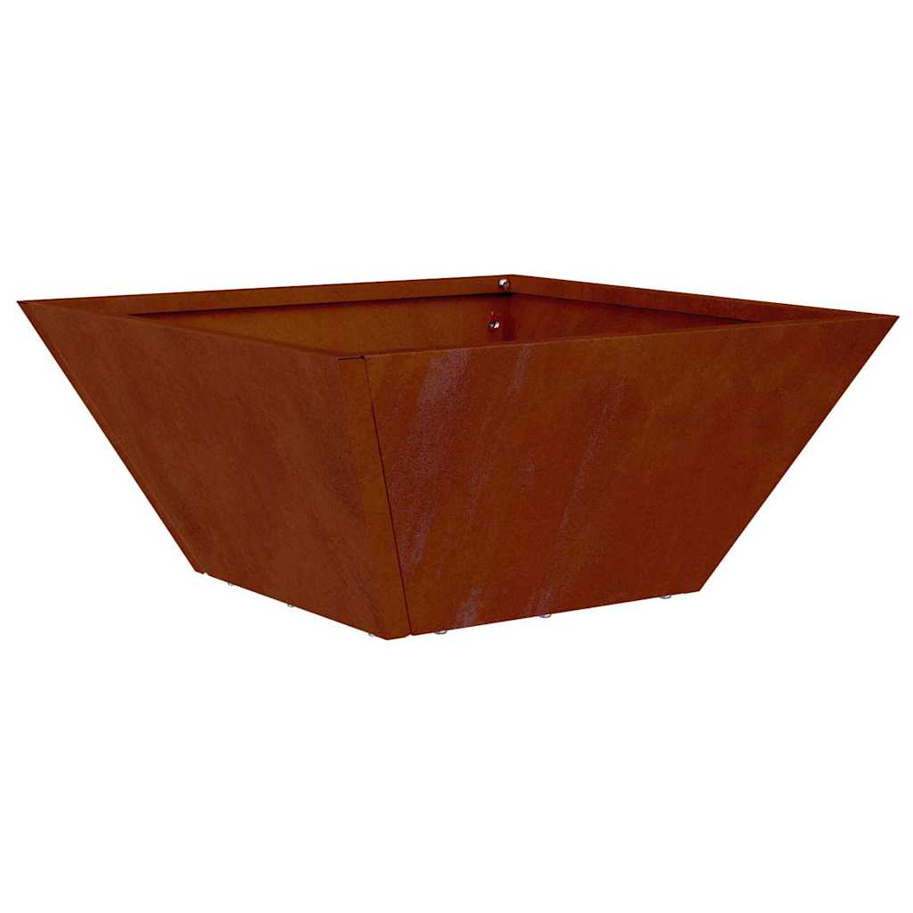 Garten-Pflanzgefäß Rostoptik 35 x 35 x 15 cm Wetterfeststahl