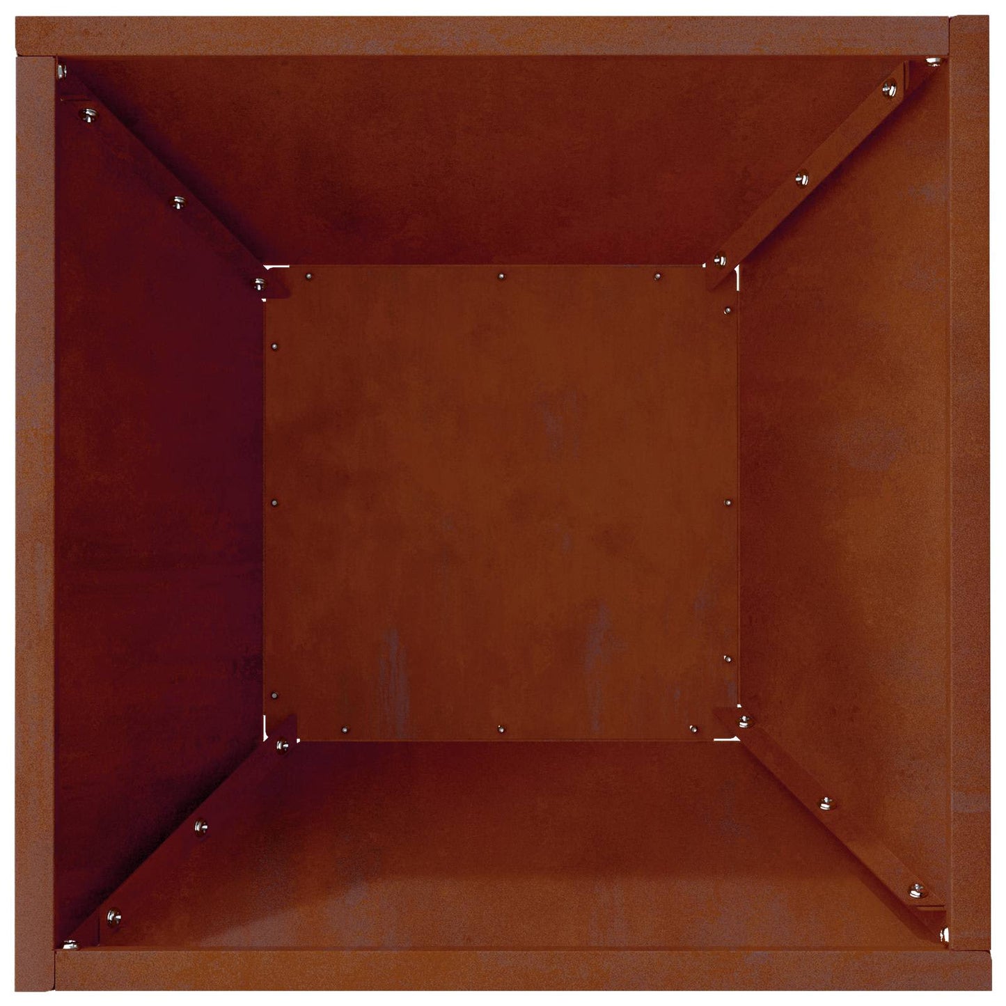 Garten-Pflanzgefäß Rostoptik 35 x 35 x 15 cm Wetterfeststahl