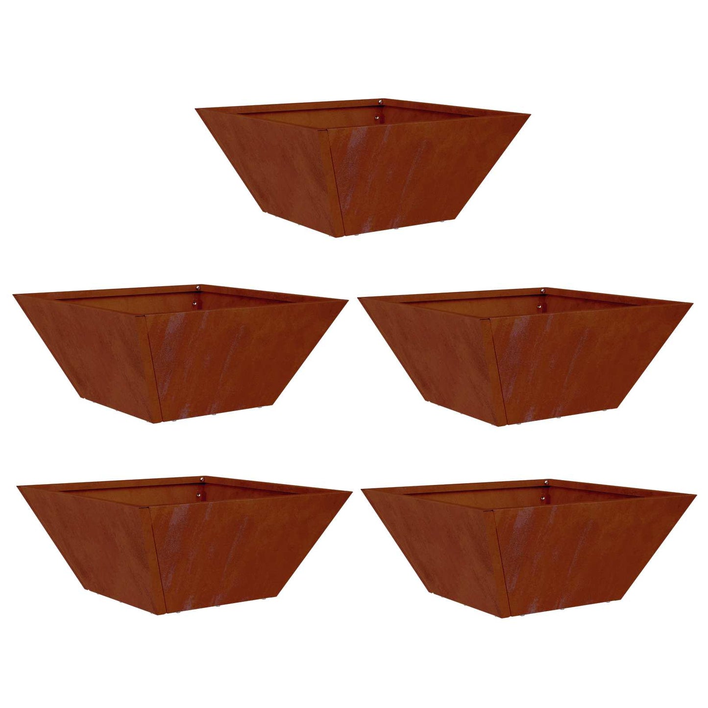 Garten-Pflanzgefäß 5 Stk. Rostoptik 35 x 35 x 15 cm