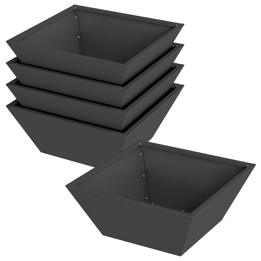 Garten-Pflanzgefäß 5 Stk. Schwarz 40 x 40 x 15 cm