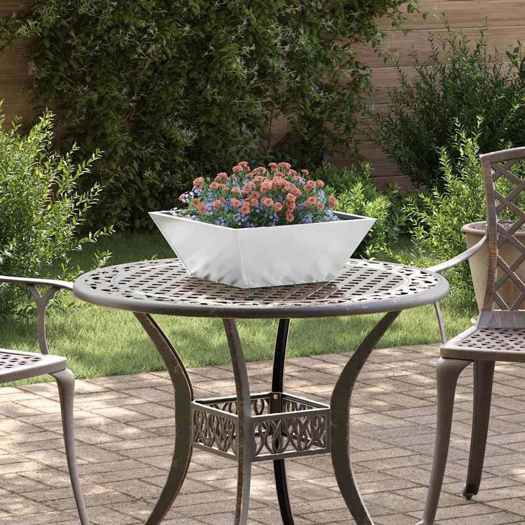 Garten-Pflanzgefäß Silber 40 x 40 x 15 cm Verzinkter Stahl