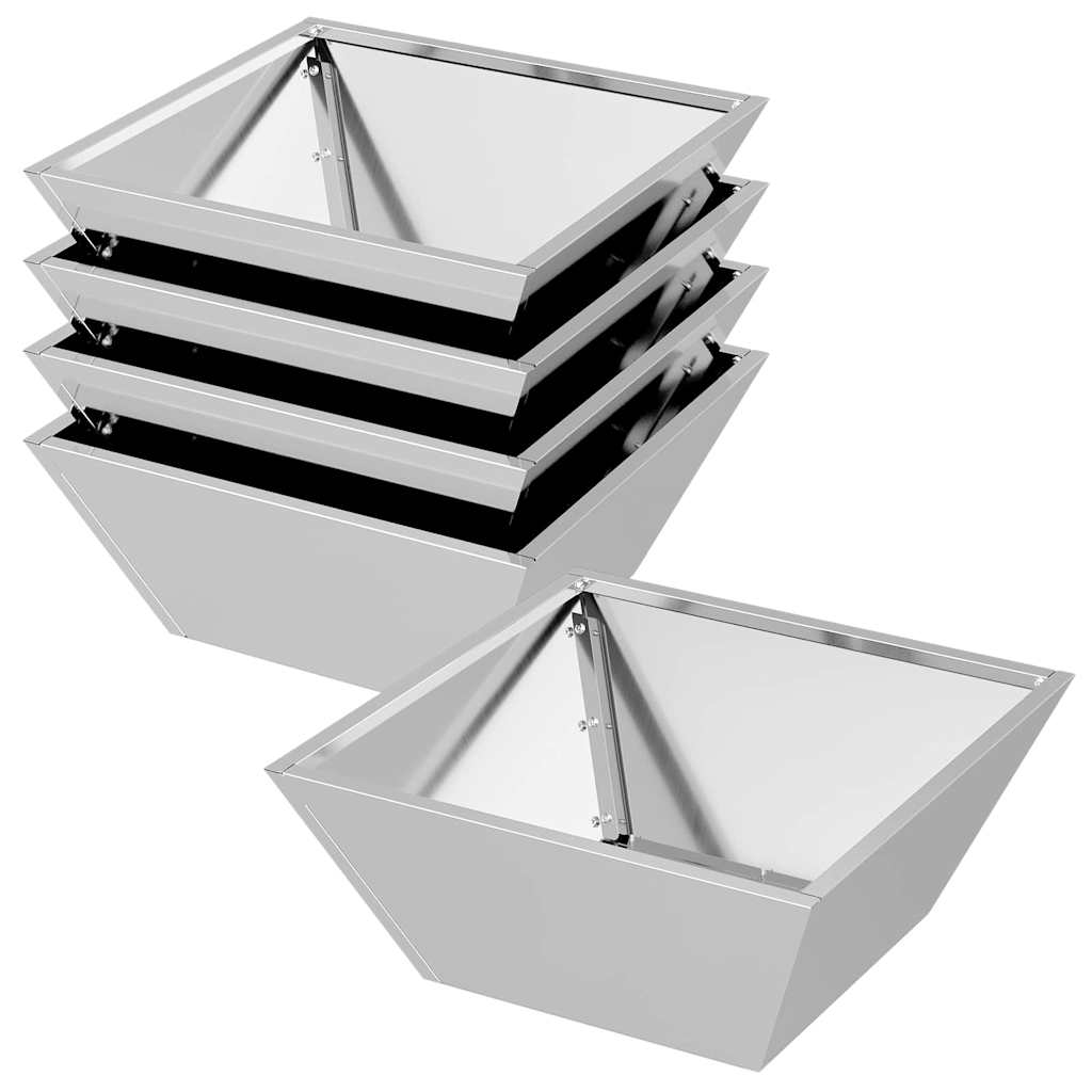 Garten-Pflanzgefäß 5 Stk. Silber 40 x 40 x 15 cm