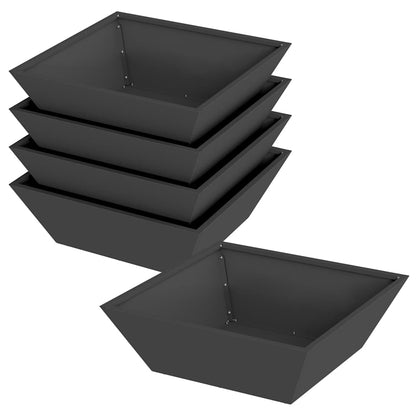 Garten-Pflanzgefäß 5 Stk. Schwarz 50 x 50 x 15 cm