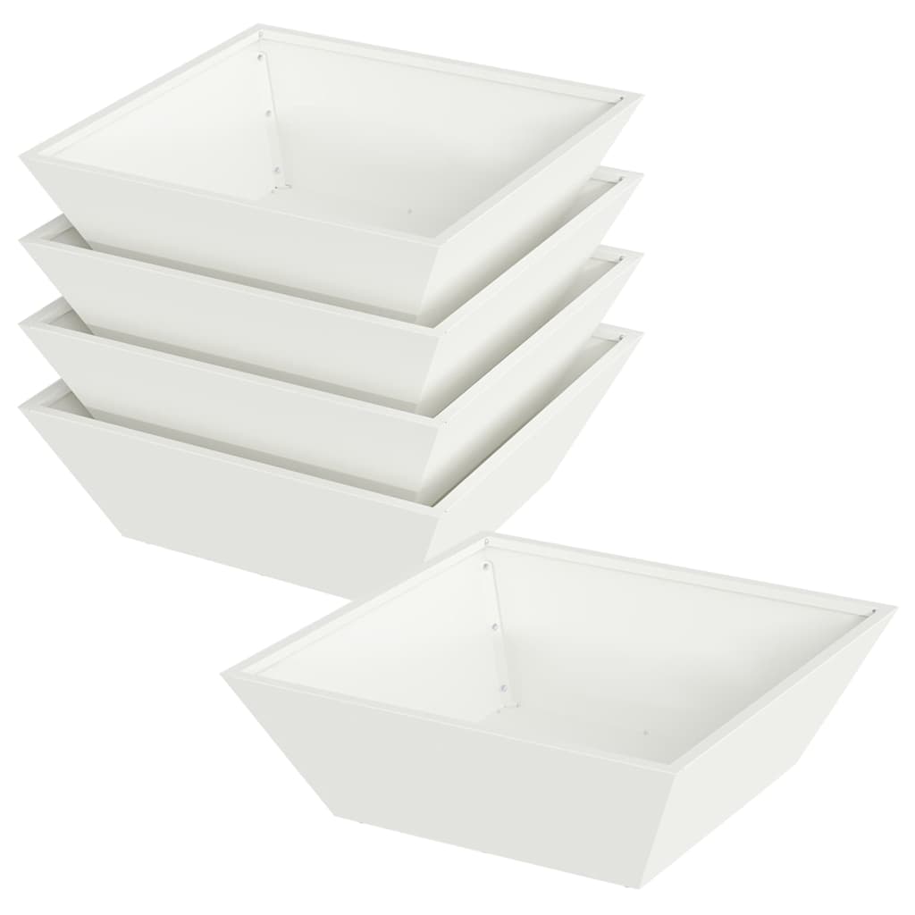 Garten-Pflanzgefäß 5 Stk. Weiß 50 x 50 x 15 cm