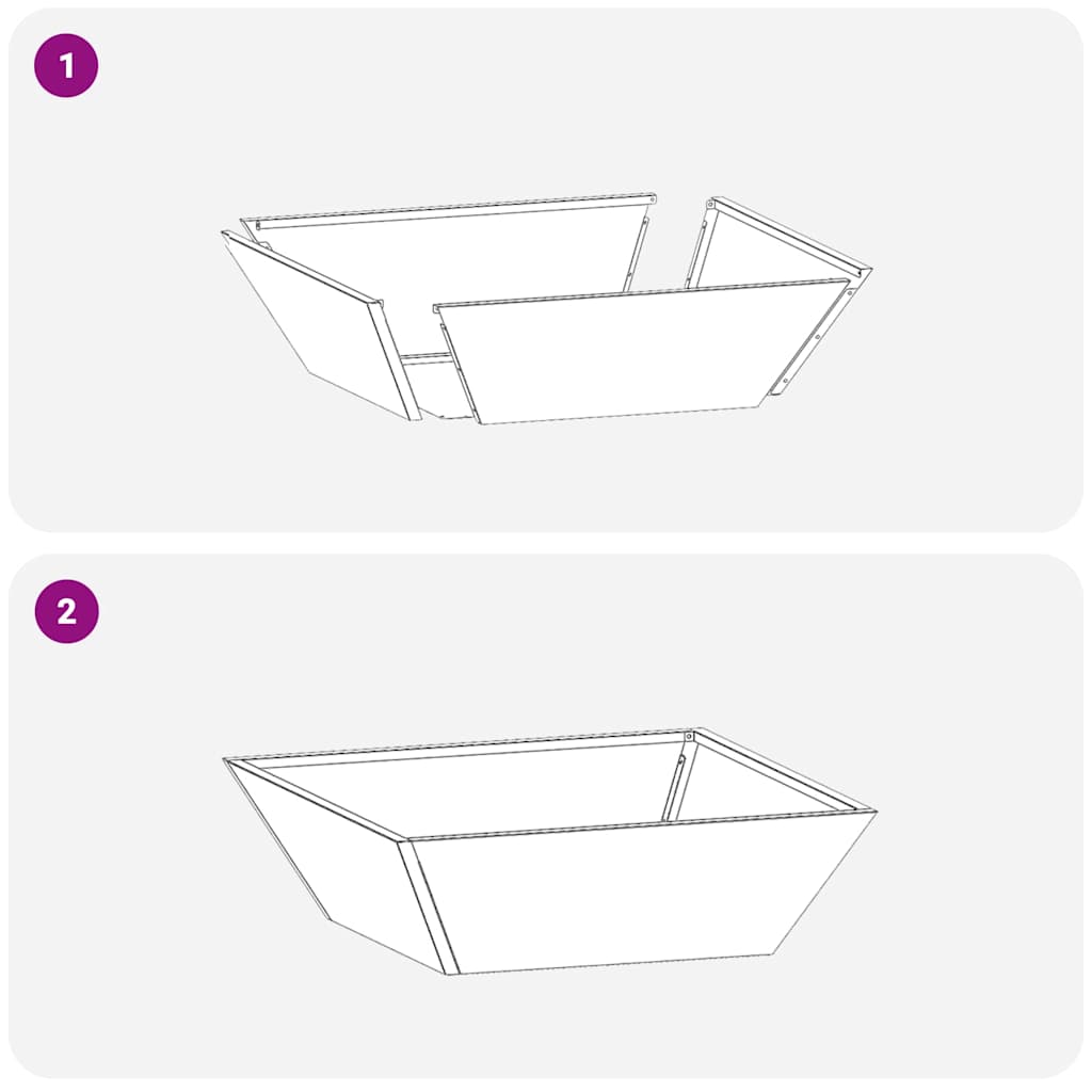 Garten-Pflanzgefäß Silber 50 x 50 x 15 cm Verzinkter Stahl