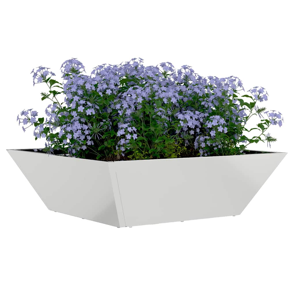 Garten-Pflanzgefäß Silber 50 x 50 x 15 cm Verzinkter Stahl