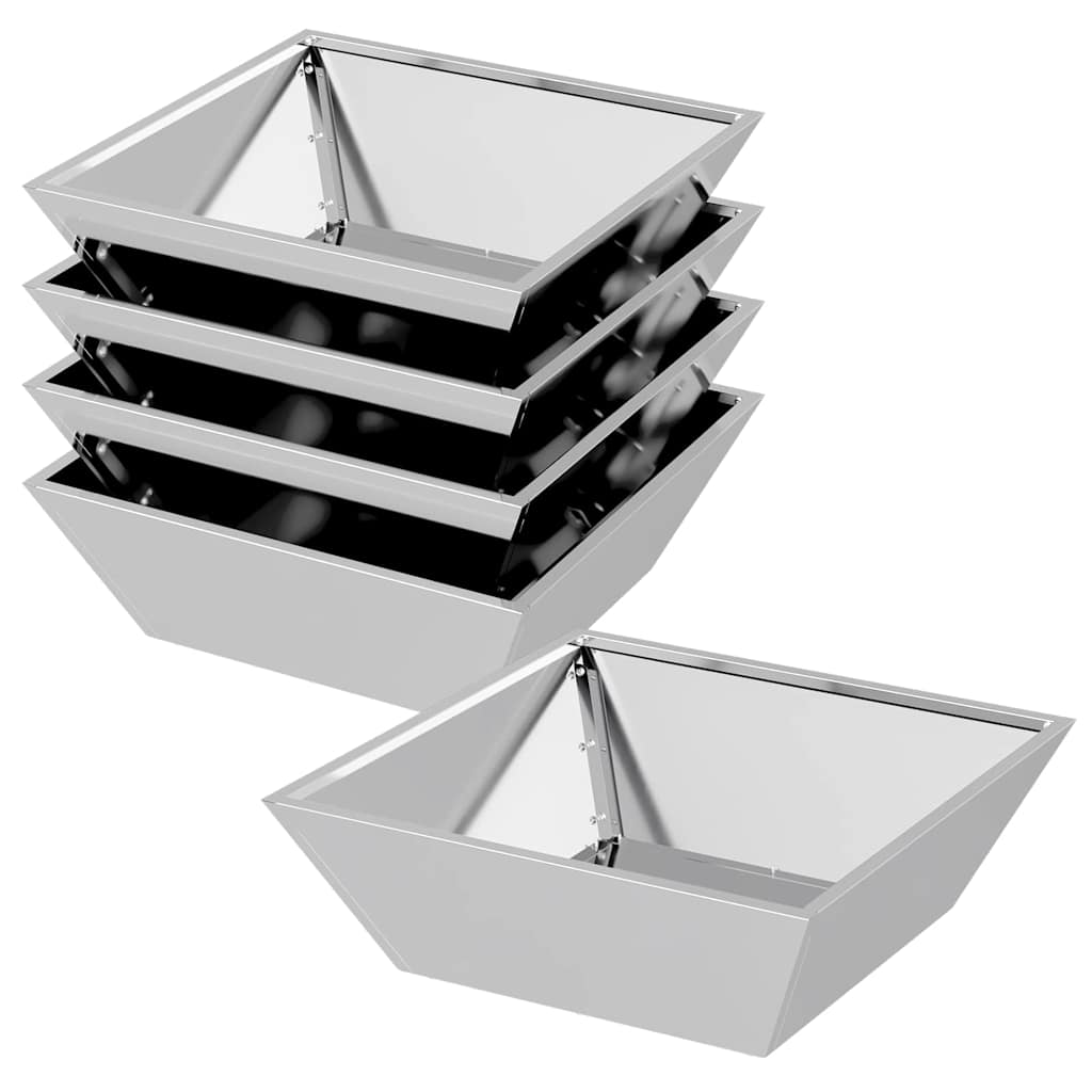 Garten-Pflanzgefäß 5 Stk. Silber 50 x 50 x 15 cm