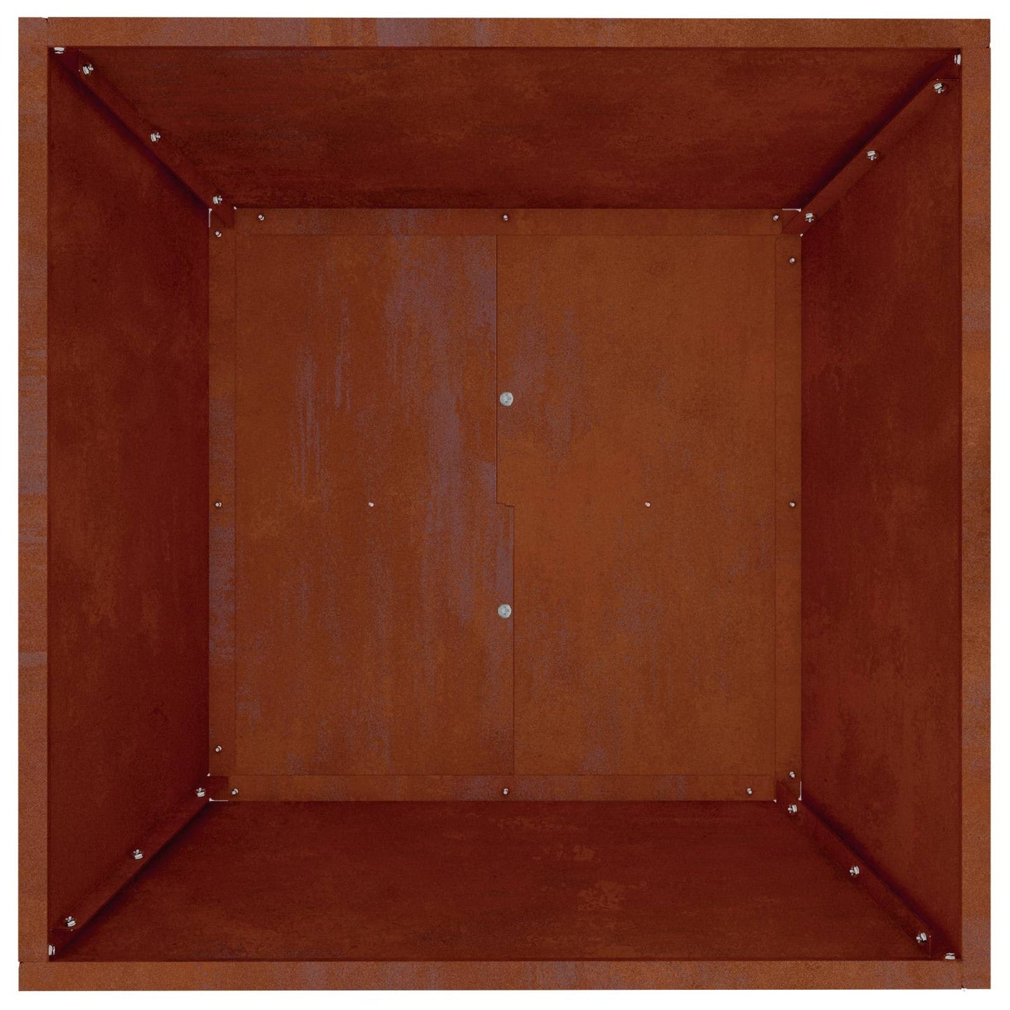 Garten-Pflanzgefäß Rostoptik 50 x 50 x 15 cm Wetterfeststahl