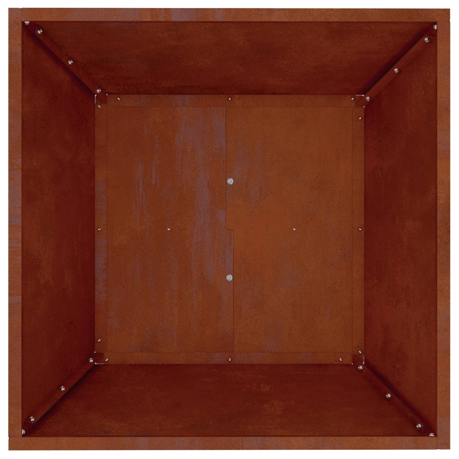 Garten-Pflanzgefäß Rostoptik 50 x 50 x 15 cm Wetterfeststahl