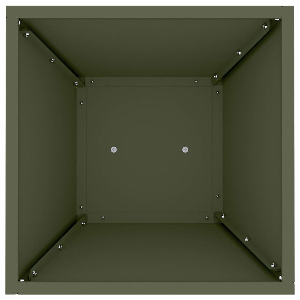 Säulen Pflanzer Olivgrün 35 x 35 x 73 cm Kaltgewalzter Stahl