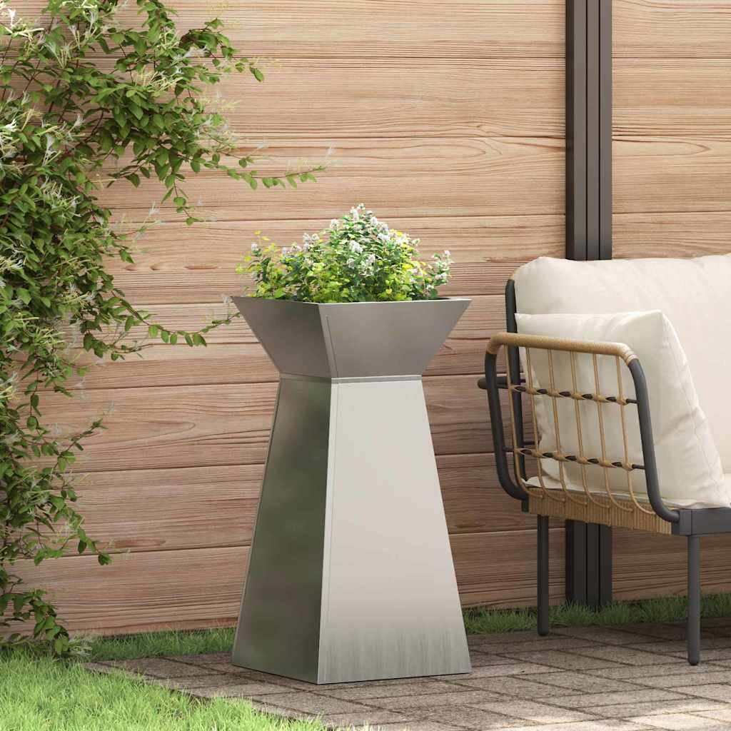 Säulen Pflanzer 2 Stk. Silber 35 x 35 x 73 cm Verzinkter Stahl