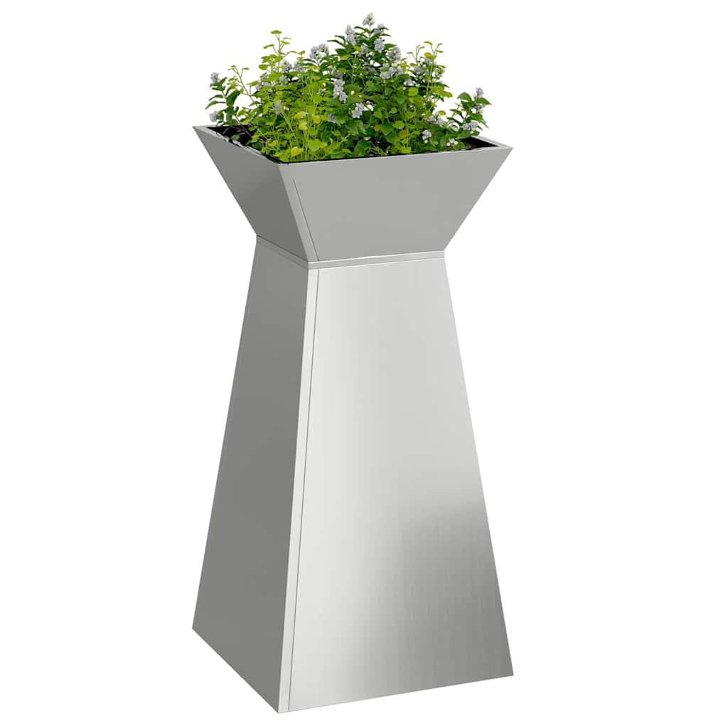 Säulen Pflanzer 2 Stk. Silber 35 x 35 x 73 cm Verzinkter Stahl