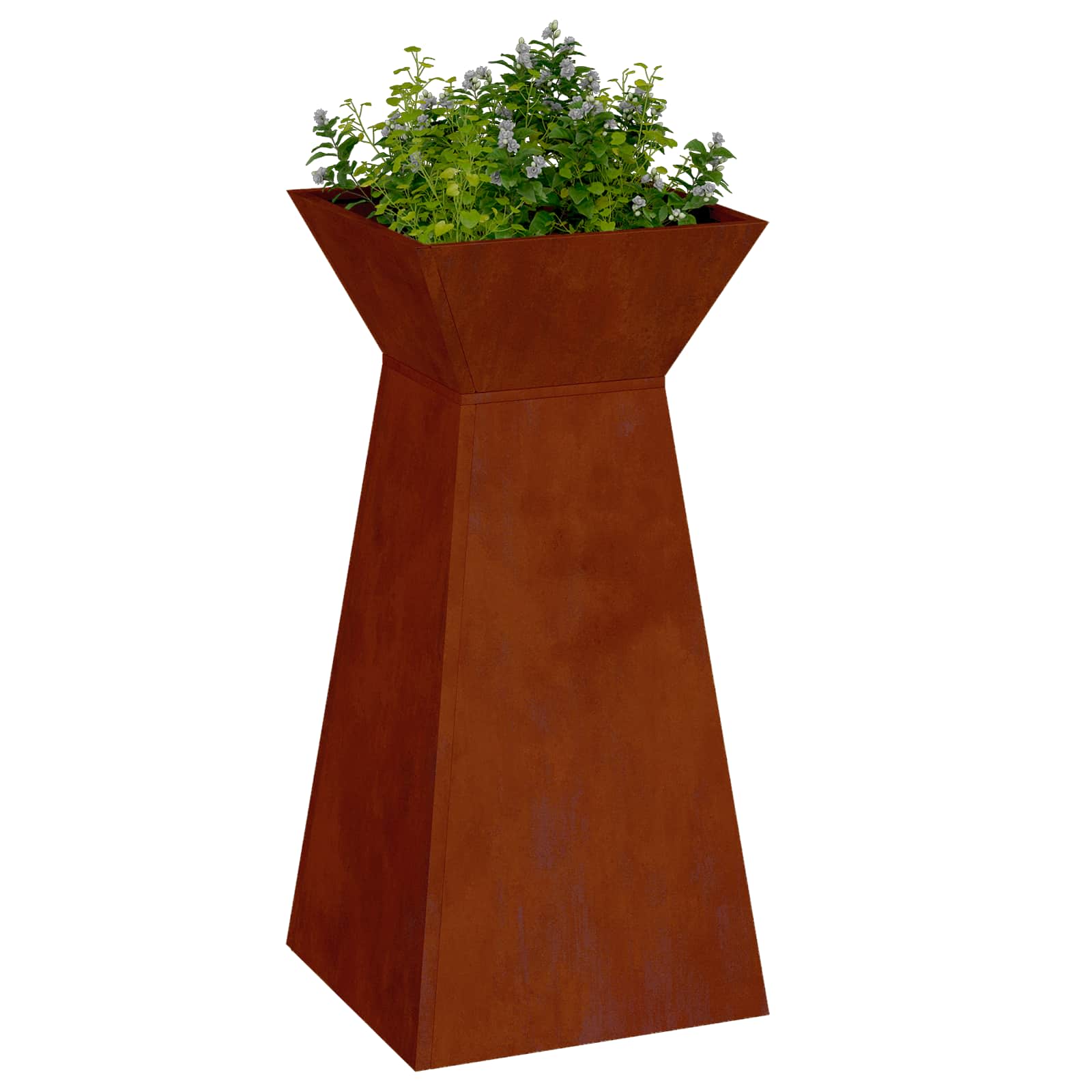 Säulen Pflanzer 2 Stk. Rostoptik 35 x 35 x 73 cm