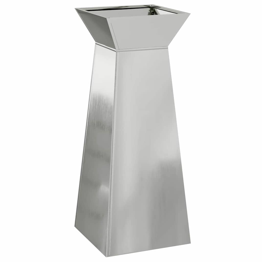 Säulen Pflanzer 2 Stk. Silber 40 x 40 x 100 cm Verzinkter Stahl