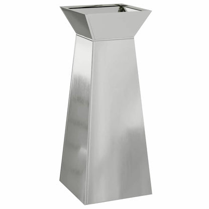 Säulen Pflanzer 2 Stk. Silber 40 x 40 x 100 cm Verzinkter Stahl