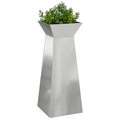Säulen Pflanzer 2 Stk. Silber 40 x 40 x 100 cm Verzinkter Stahl