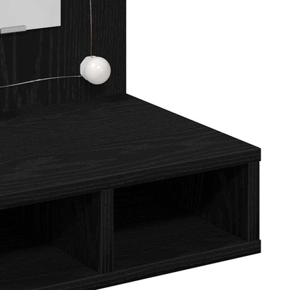 Spiegelschrank Schwarz Eichen-Optik 60 x 31,5 x 62 cm